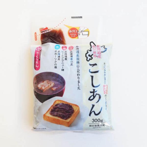 トッピングやおしるこにちょうどいいかたさの、こしあんです。北海道産小豆、北海道産ビートグラニュー糖、北海道産オホーツクの塩など、北海道産原料にこだわりました。
