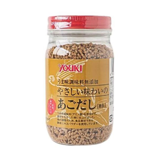 あご(飛魚)やかつおがベースの上品な味わいの顆粒だしです。煮物、鍋物、めんつゆなど、幅広くお使いいただけます。【使用目安（1人分）】・だし汁・・・水200ml：本品小さじ1・茶わん蒸し・・・ 卵1個：水150ml：本品小さじ1.5※小さじ1...