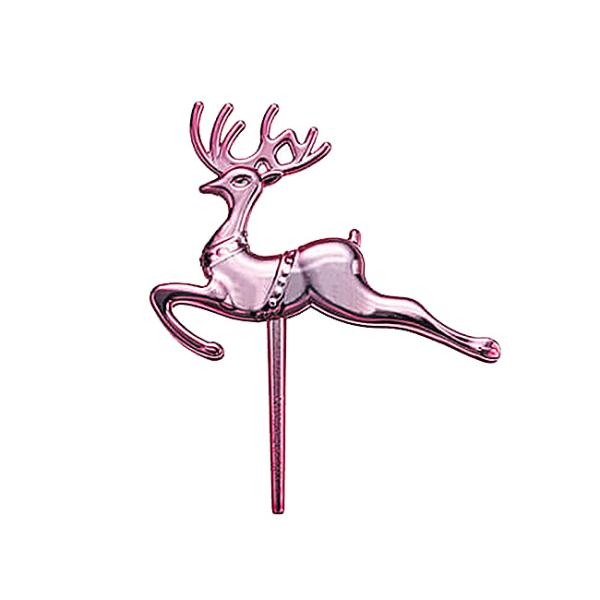 華やかなピンクのトナカイのピックです。クリスマスケーキのデコレーションにどうぞ。