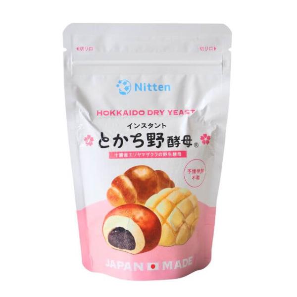 安心の国産素材、北海道ドライイースト。食パンから菓子パンまであらゆるパンづくりに。（食パン、コッペパン、バターロール、メロンパン、あんパンなど）●地元の樹木から、十勝産エゾヤマザクラの野生酵母を開発。●予備発酵不要。顆粒タイプなので、粉に直...