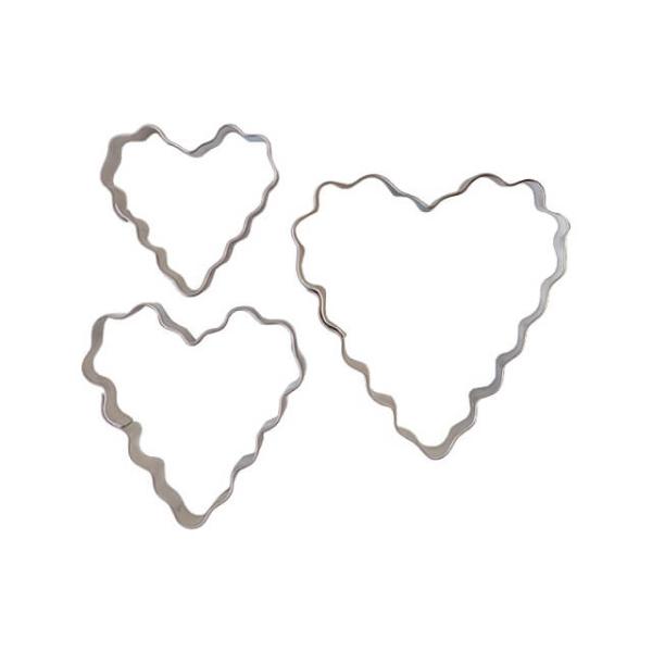 クッキー作りが楽しくなる、ステンレス製の抜き型です。大・中・小の3個セット。入れ子式で場所をとりません。