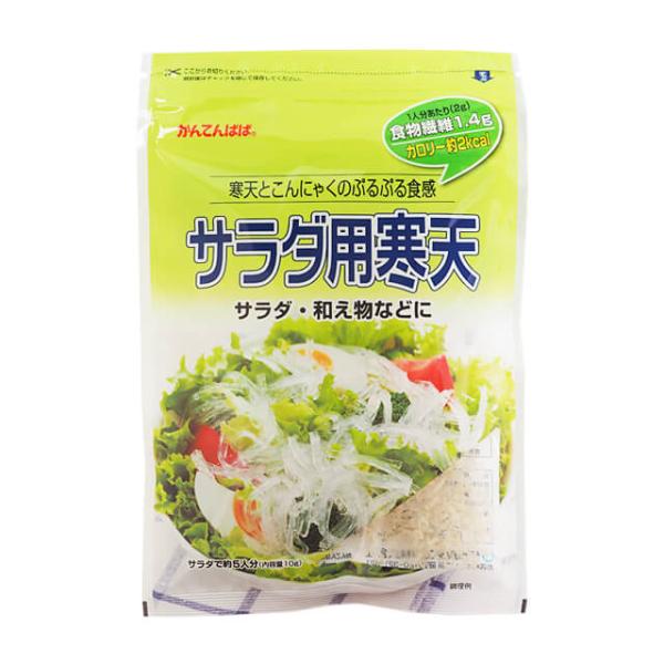 こんにゃくと寒天を組み合わせた不思議な食感。もどし時間によって3パターンの食感が楽しめます。サラダ・和え物・デザートなどにご使用ください。1人分(2g)あたり、食物繊維1.4g、カロリー約2kcal。●こんにゃく食感(ツルツルとした食感)　...