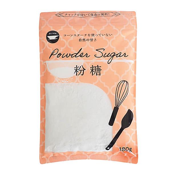 粉糖はそのままでは固まりやすいので、その防止にコーンスターチを使用することが多いですが、カップ印の粉糖はコーンスターチではなく、オリゴ糖を使用した独自製法でつくっています。おいしくて固まりにくく、お菓子づくりに最適です。パウンドケ−キやクッ...