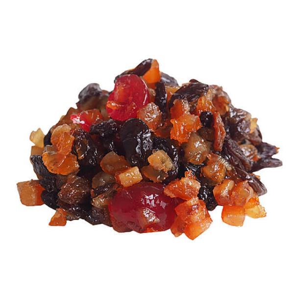 オレンジピール、レモンピール、レーズン、チェリー、パインを漬け込みました。パンやフルーツケーキ等に混ぜてご使用ください。