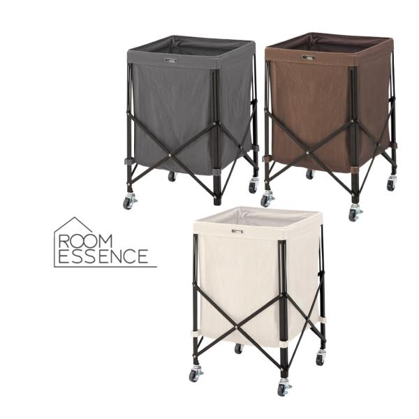 【メーカー直送】フォールディングバスケットワゴン MIP-74BR/ブラウン MIP-74GY/グレー MIP-74IV/アイボリー キャスター付き 小物収納 収納ボックス 折りたたみ 大容量 東谷