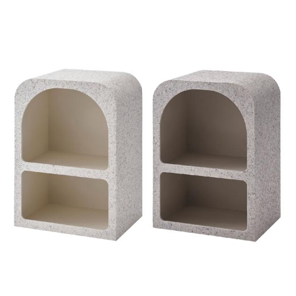 【メーカー直送】マーブル シェルフ MAR-12WH（ホワイト） MAR-12LGY（ライトグレー） ナチュラル ナイトテーブル 繊維板 おしゃれ シンプル 東谷