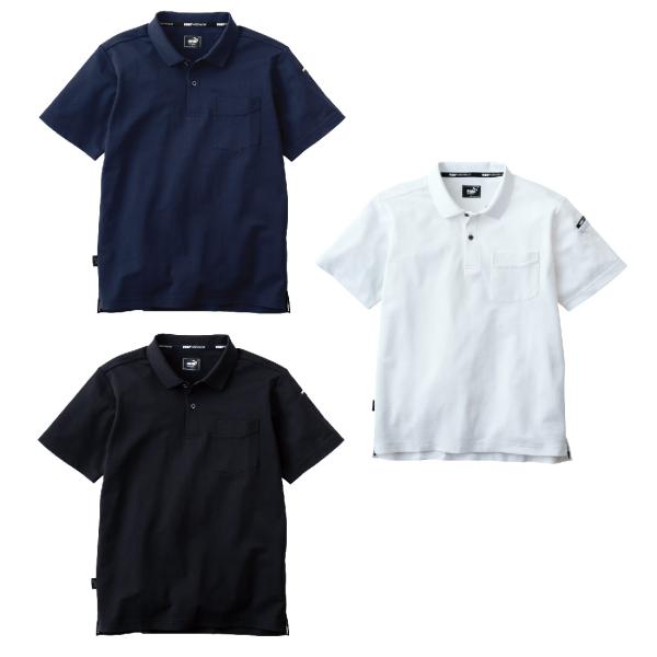 作業ウェアPUMA 半袖ポロシャツストレッチ PW-4014N 吸汗速乾 UVカット ストレッチ プーマワークウェア(PUMA WORKWEAR) 作業着 作業服 メンズ