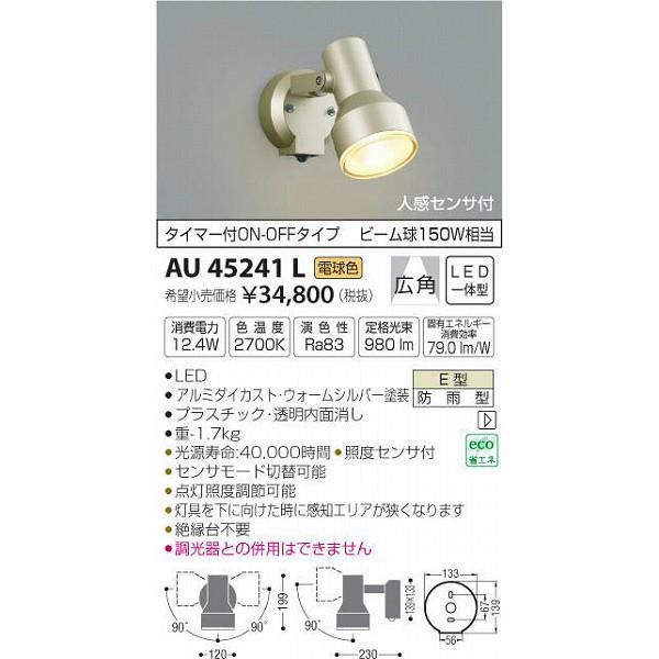 KOIZUMI (代引不可)コイズミ照明 AU45241L LED屋外用スポット