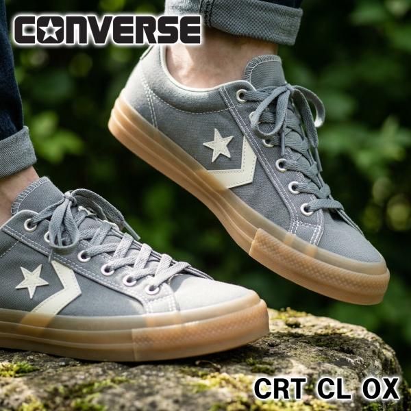コンバース CONVERSE CRT CL OX グレー レトロ スニーカー メンズ レディース  ガムソール ローカット スケート セッション ストリート系 カジュアル シューズ