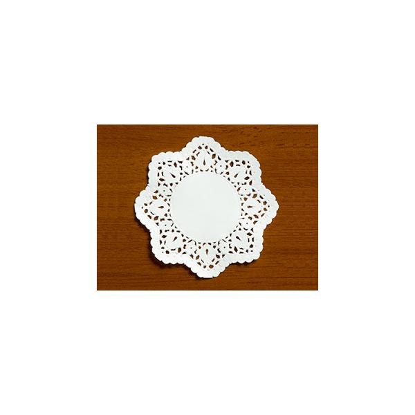 まとめ買い  レースペーパー ドイリー 丸レース4号 白 100mmφ   500枚(100枚×5) 業務用 お菓子 ケーキ ラッピング