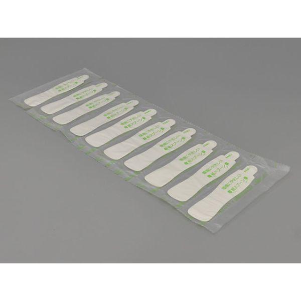 個包装された、折り曲げて使うタイプの紙スプーン。サイズ：94mm