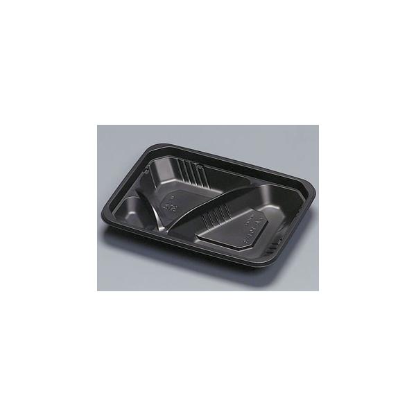 使い捨て食品容器 弁当容器（プラスチック製） フルレンジLA-191-3H 黒 福助工業 50枚 使い捨て弁当箱 テイクアウト容器 業務用 使い捨て容器