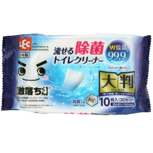 他サイト： 【10枚入/バラ】レック 激落ちくん 流せる除菌トイレクリーナー大判 10枚入 清掃用品 トイレ掃除用 00602631 業務用の商品画像