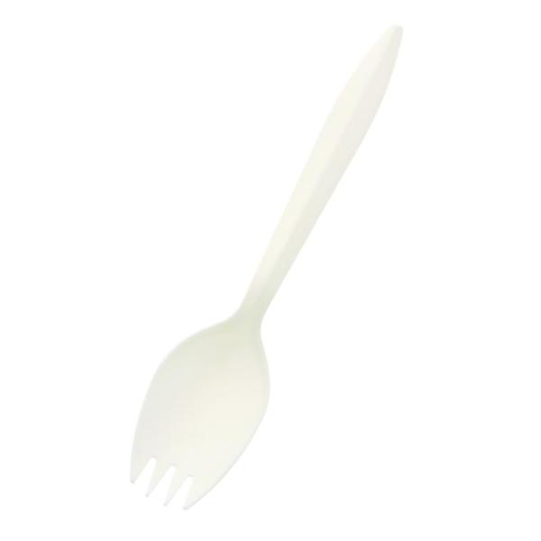 コーンスターチ40％をプラスチック材に配合した、エコなカトラリーです。 。[全長]140mm