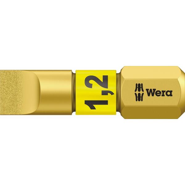 Wera 1/4”マイナスビット【1.2x6.5】ダイヤモンド・コーティング〔800/1BDC-1.2X6.5〕056176
