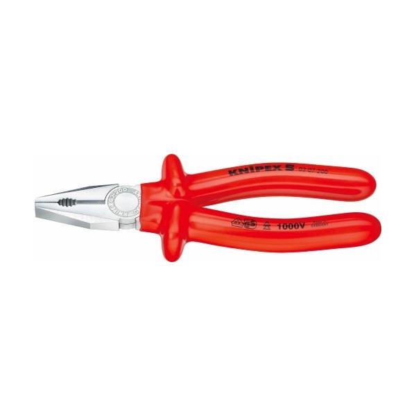 KNIPEX（クニペックス） 絶縁ペンチ180mmディップコーティングハンドル