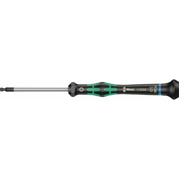 Wera 精密ボールポイント六角ドライバー【3.0mm】〔2052-3.0X60〕118096