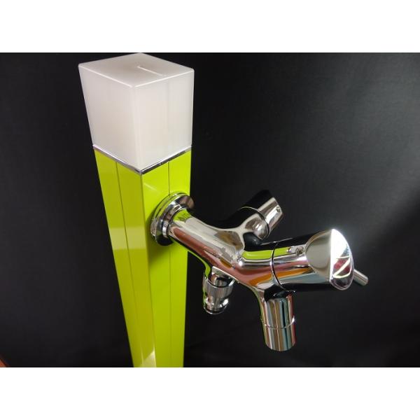 不凍水栓柱 アイスルージュ2口蛇口付きD-40K-W Φ13×1.5m 竹村製作所