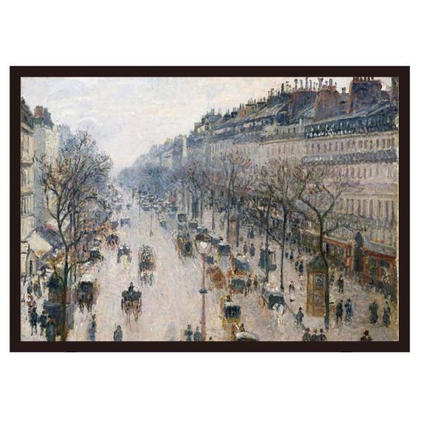 proceedx　名画 絵画ポスター　2022　The Boulevard Montmartre/ピサロ額フレーム付　送料無料　　アートインテリア　カフェ