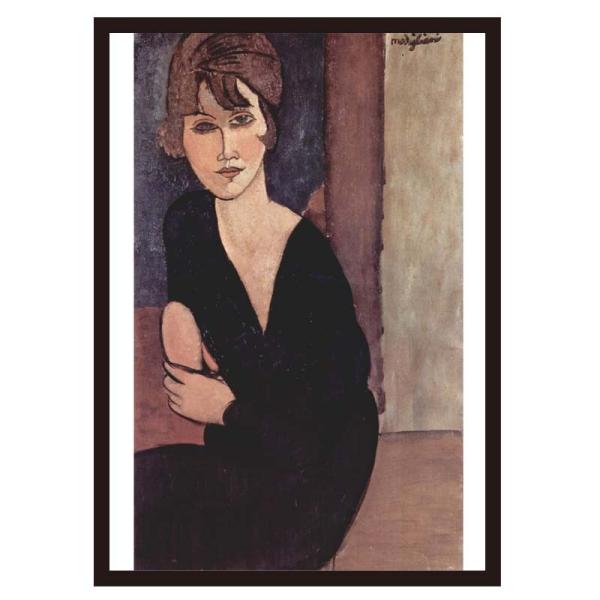 proceedx　名画 絵画ポスター　2032　Portrait of Madame/モディリアーニ額フレーム付　送料無料　　アートインテリア　カフェ