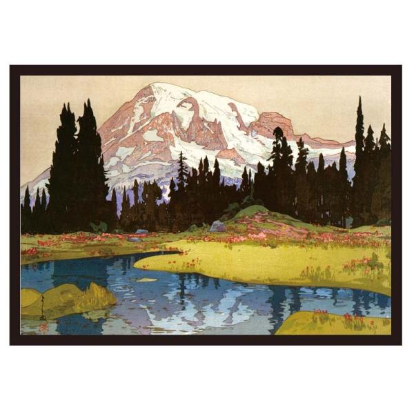 proceedx 名画 絵画ポスター 2056 レニヤ山 米国シリーズ/吉田博額