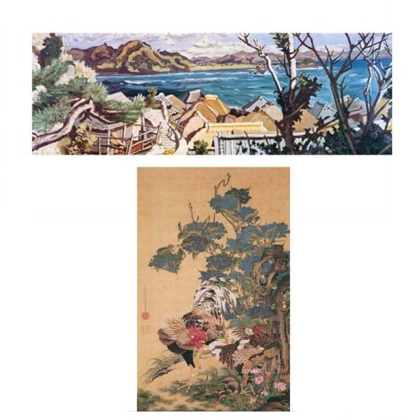 proceedx　名画 3136 絵画お値打ち２枚セット16　安井曾太郎 伊藤若冲　