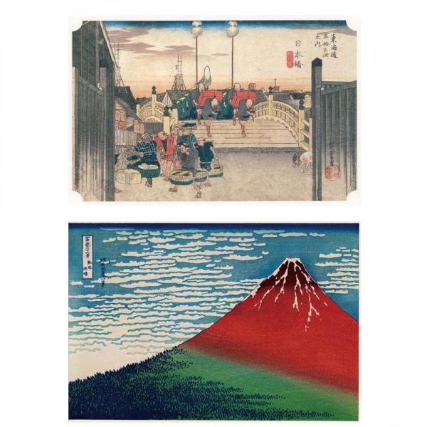 proceedx　名画 3141 絵画お値打ち２枚セット21　歌川広重 葛飾北斎　A3サイズ　送料無料　　アート インテリア 安い　値打ち