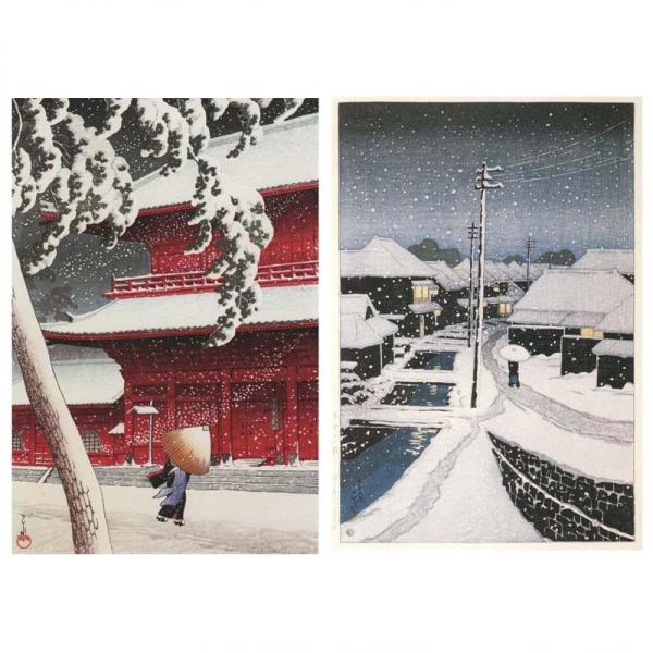 proceedx　名画 3148 絵画お値打ち２枚セット28　川瀬巴水 寺島村　A3サイズ　送料無料　　アート インテリア 安い　値打ち