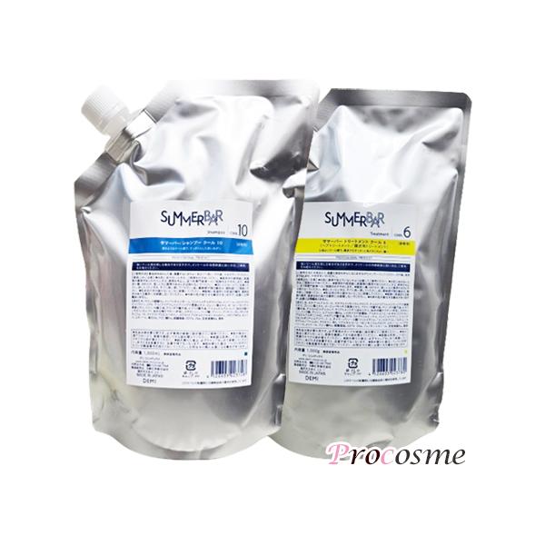 デミ サマーバー シャンプー クール 10 詰替え 1000ml + トリートメント クール 6 詰替え 1000g｜送料無料 詰替えセット