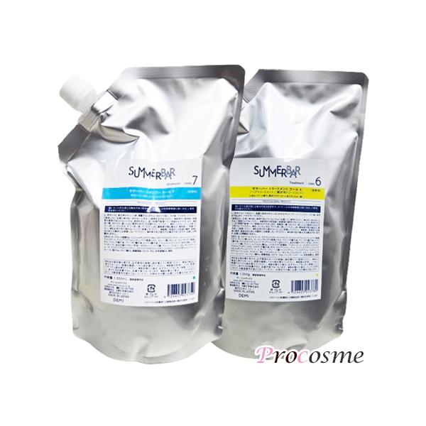 デミ サマーバー シャンプー クール 7 詰替え 1000ml + トリートメント クール 6 詰替え 1000g｜送料無料 詰替えセット