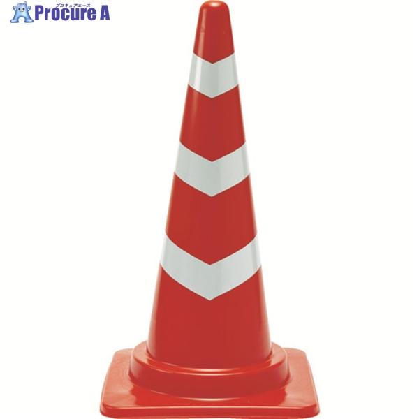 他サイト： TRUSCO 反射テープ付安全コーン 幅380mmX高さ700mm レッド テープ3段  ▼114-4283 TCC-R-HT  1本の商品画像