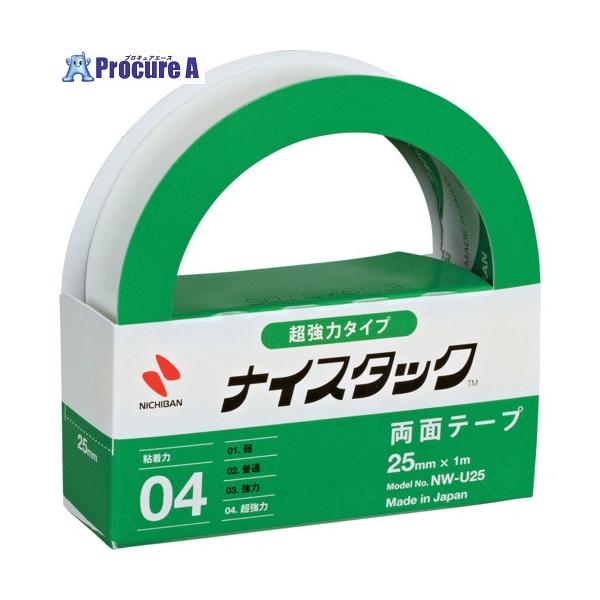他サイト： ニチバン 両面テープ ナイスタック超強力タイプ NW-U25 25mmX1m  ▼136-1916 NW-U25  1巻の商品画像