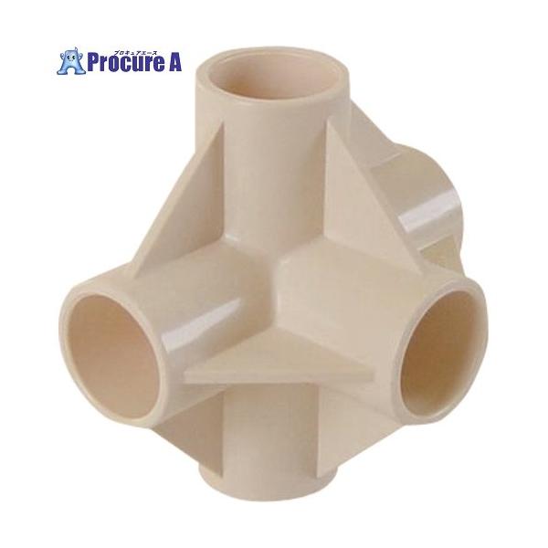 【送料都度見積】 ※個人宅様送り不可 ●品名：Φ28イレクター　プラスチックジョイント●適合機種：φ28イレクターパイプ●色：アイボリー●タイプ：5方向（枠のつなぎ用・1方向通し）