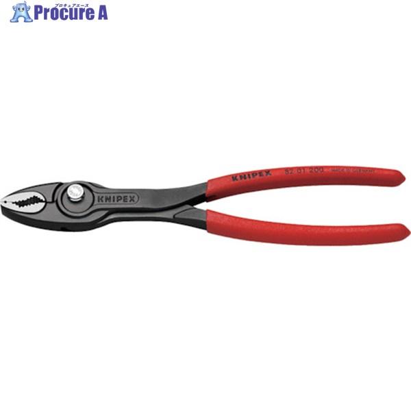■KNIPEX スリップジョイントプライヤー ツイングリップ プラスチックハンドル 200mm【3371068:0】[店頭受取不可]