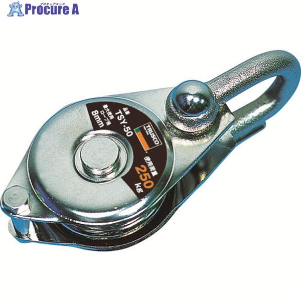 ●基本使用荷重(t)：0.25●最大使用ロープ径(mm)：8●車数：1●車径(mm)：50●寸法(mm)A：135●寸法(mm)B：58●寸法(mm)C：35●頭部形状：シャックル型●使用荷重(kg)：250
