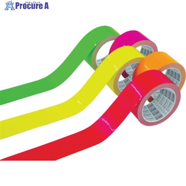 TRUSCO 蛍光ラインテープ100mmx10m レッド ▼488-7000 TLK-10010R 1巻