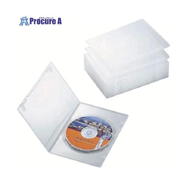 ELECOM DVDスリムトールケース 1枚収納/10枚セット クリア  ■▼538-2513 CCD-DVDS03CR  1個