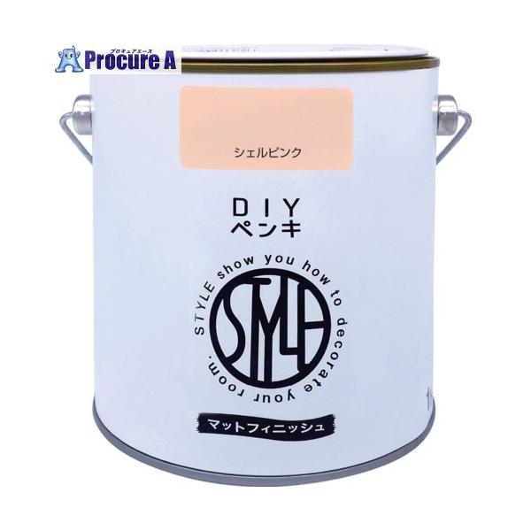 他サイト： ニッぺ DIYペンキ マットフィニッシュ シェルピンク 1kg  ▼567-0084 4976124887451  1缶の商品画像