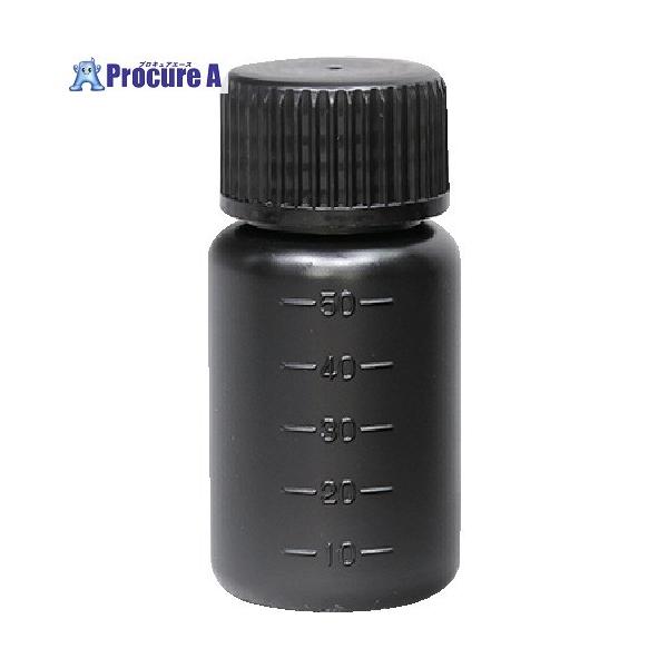 ●容量(ml)：50●目盛間隔(ml)：10●直径(mm)：39●高さ(mm)：79●口径(mm)：21.5●中栓：無●色：黒●フタ色：黒●容量(L)：0.05