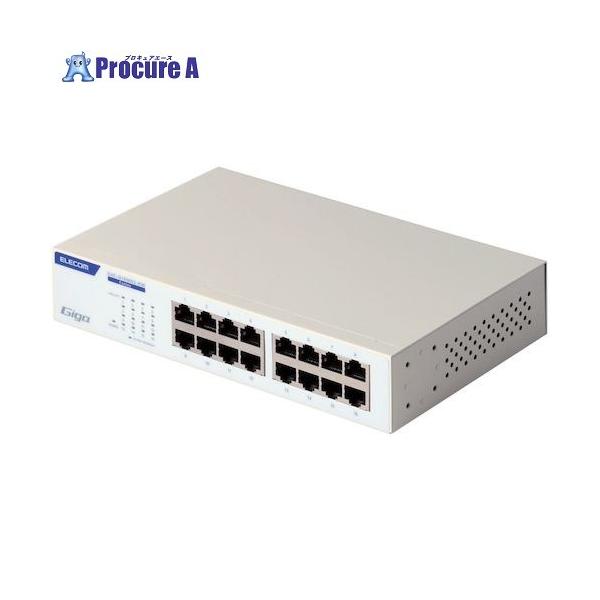 ELECOM Giga対応スイッチングHub 16ポート 金属筐体 電源内蔵モデル
