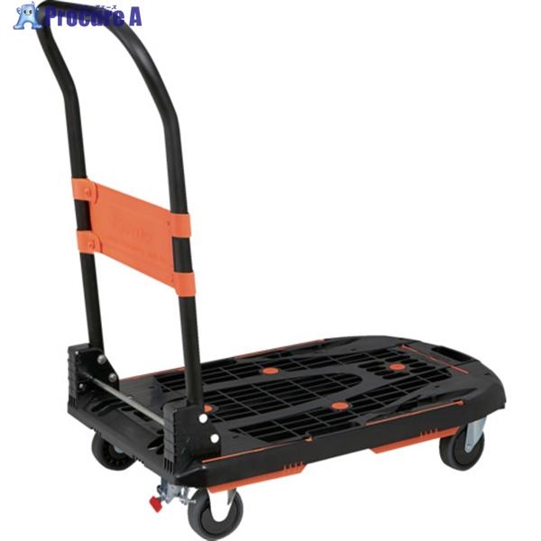 TRUSCO 樹脂台車 カルティオ 780X490 折畳 ブラック スチールストッパー付  ▼683-2378 MPK780-BK-SS  1台