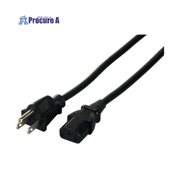 他サイト： BUFFALO 電源ケーブル ソケット(メス)⇔プラグ(オス) 2.0m ブラック  ■▼687-8151 BSACC0720BKA  1個の商品画像