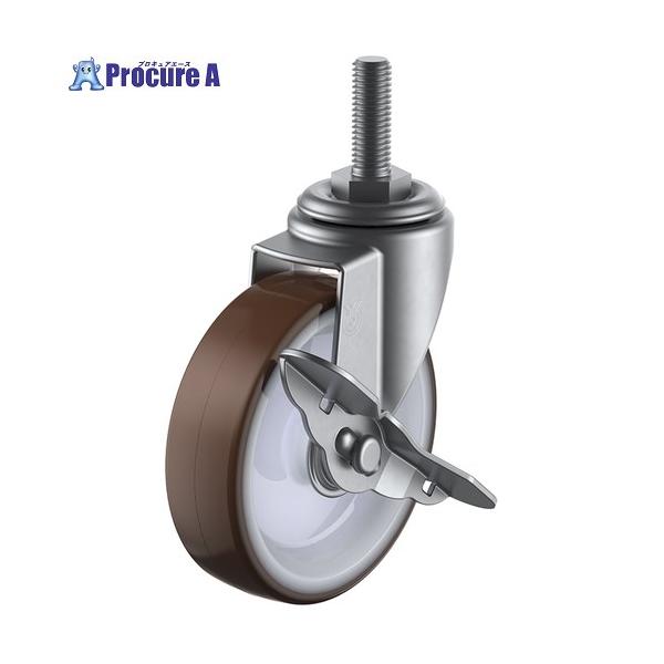 ●許容荷重(daN)：60●許容荷重(kgf)：61.2●車輪径D(mm)：100●車輪幅(mm)：28●取付高H(mm)：126●軸長L(mm)：35●ねじT：M12●ねじピッチ(mm)：1.75●タイプ：自在式(ストッパー付)●ねじ山：...