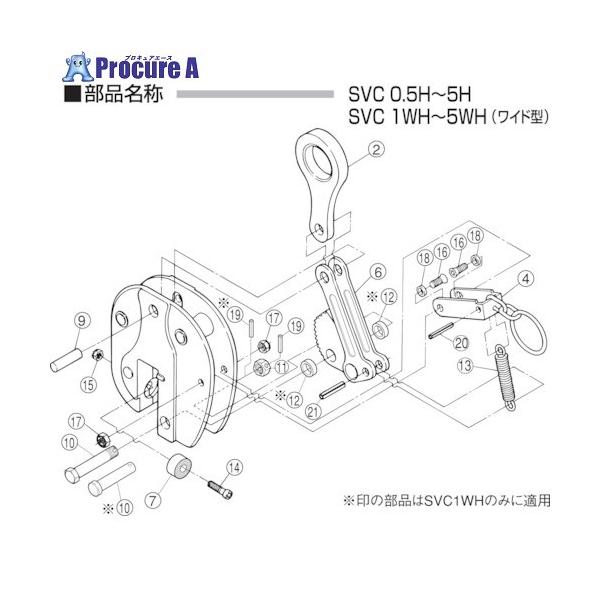 スーパー 立吊クランプ(SVC-H)用カムセット ▽855-0610 SVT3H 1S