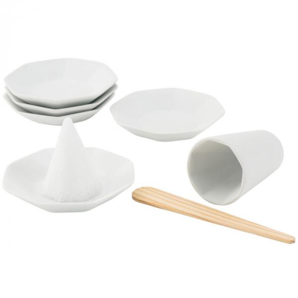 神棚の里 神棚 盛塩 お清め 八角盛り塩用セット 大 陶器製 八角皿5枚