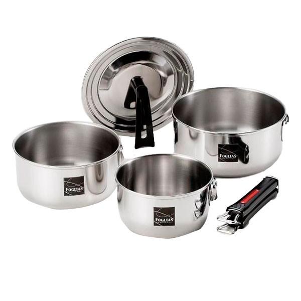 stainless steel ワンタッチス−プ漉し3点セット 和平フレイズ フォリアス ワンタッチクッカー鍋3点セット FM-8157 (鍋