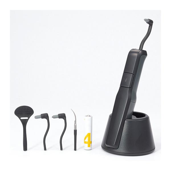 【優良配送】1分間に約15000回の振動で歯磨きだけでは取れないヤニ、歯石、歯垢をケア！隙間の汚れまで見やすく当てやすいLEDライト付き！口内の奥などに入り込んだ部分をケアする際によく見えるのでしっかりデンタルケアが可能です。5本のアタッチ...