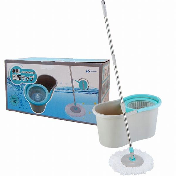【優良配送】1.ポールを上下するか足でペダル踏むだけで脱水可能。2.手を汚さず、冷たい水に手を触れず、掃除が可能。3.遠心力でグングン脱水でき、力要らず！4.高密度マイクロファイバーモップのため、細かい汚れをしっかりキャッチ！取替えモップ2...