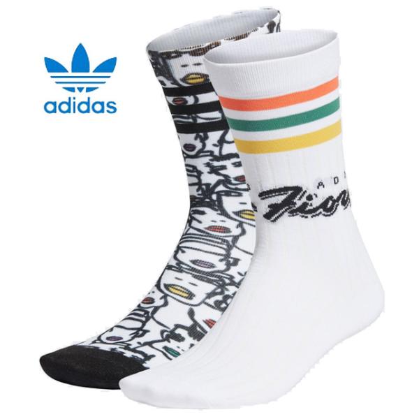 adidas アディダス レディースオリジナルス FIORUCCI フィオルッチ ミッドカットクルーソックス 2足組 コラボソックス