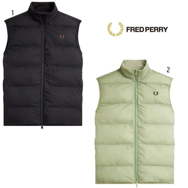 フレッドペリー　インシュレイテッド ジレ　中綿ベスト　ベージュ　L 高級 FRED PERRY（フレッドペリー） インシュレイテッド ジレ J4566 中綿